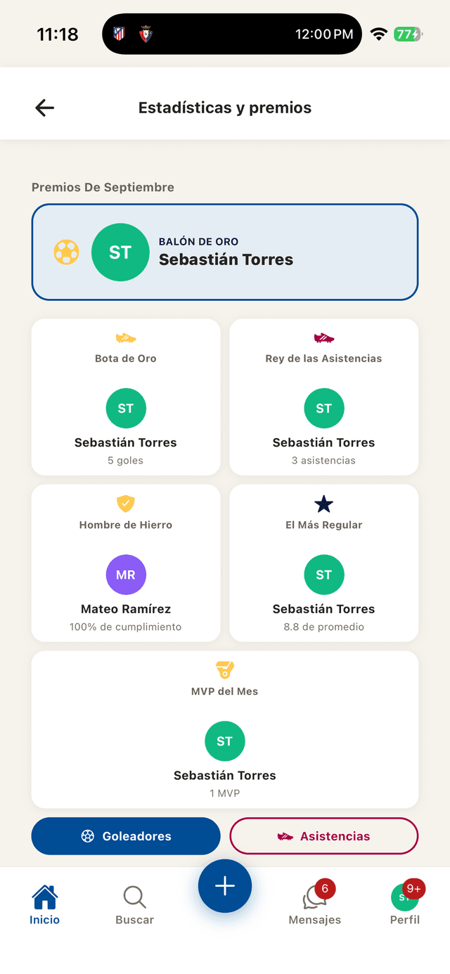 Estadísticas y premios mensuales en PlayR
